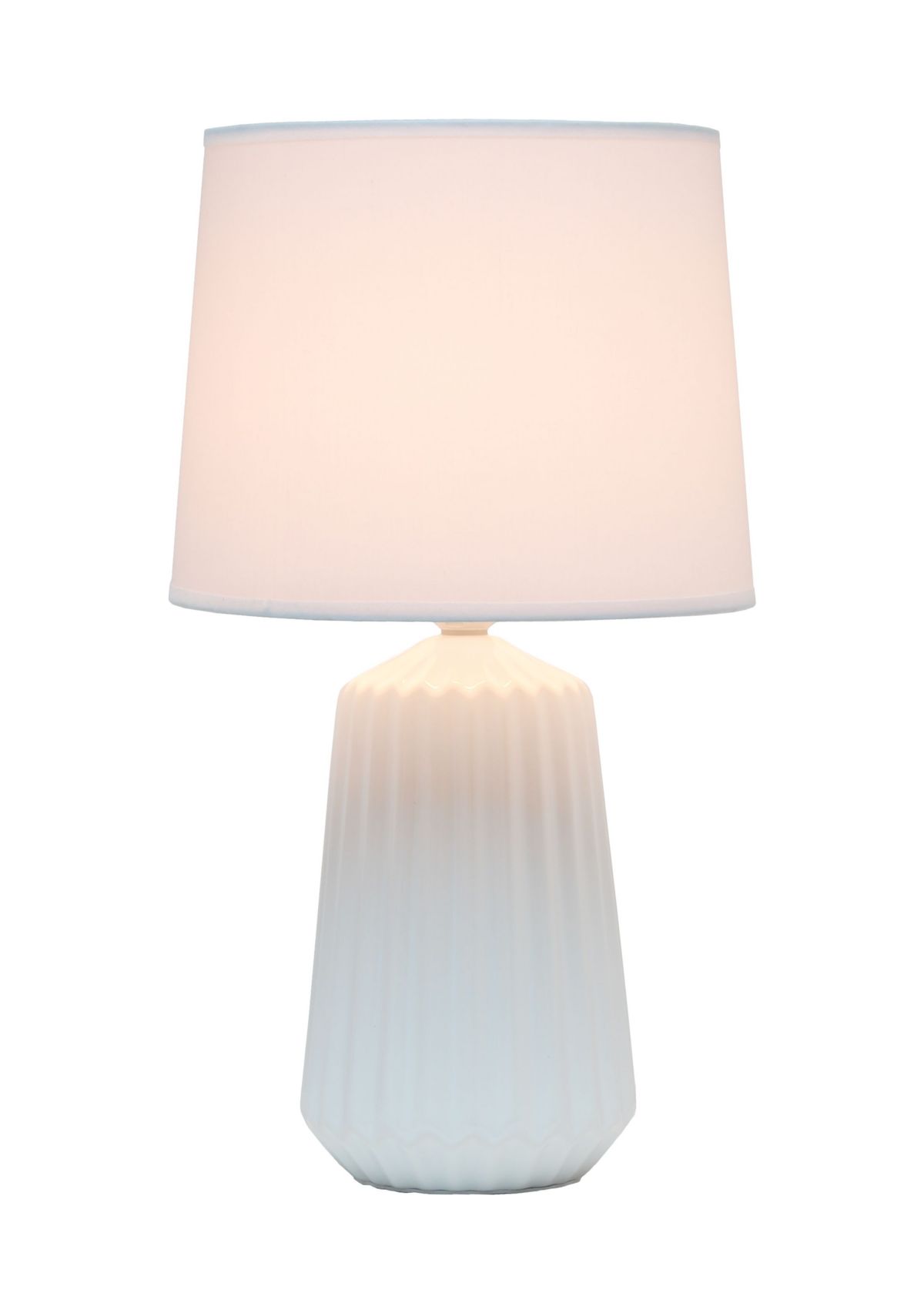 Off White Pleated Base Table Lamp