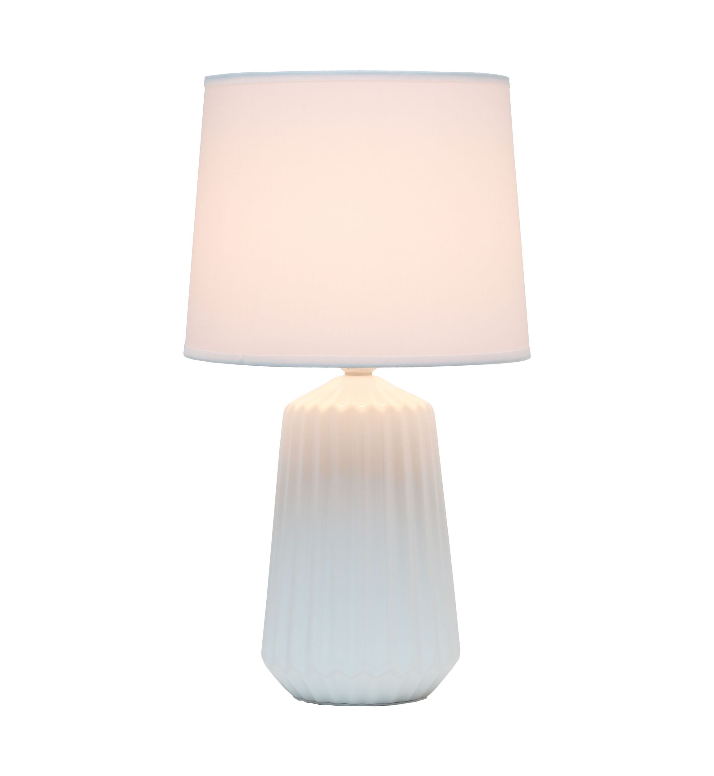 Off White Pleated Base Table Lamp