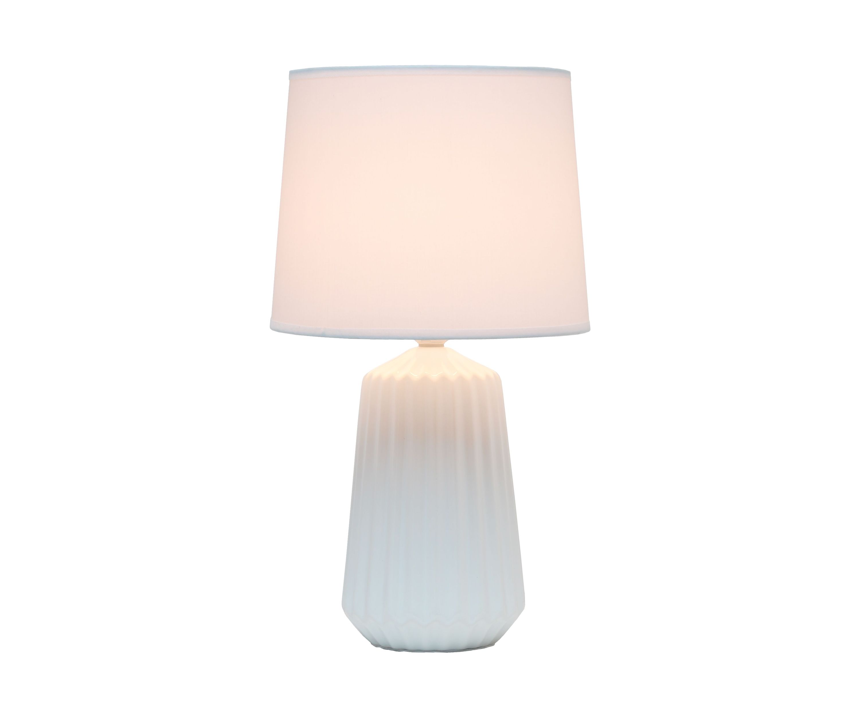 Off White Pleated Base Table Lamp