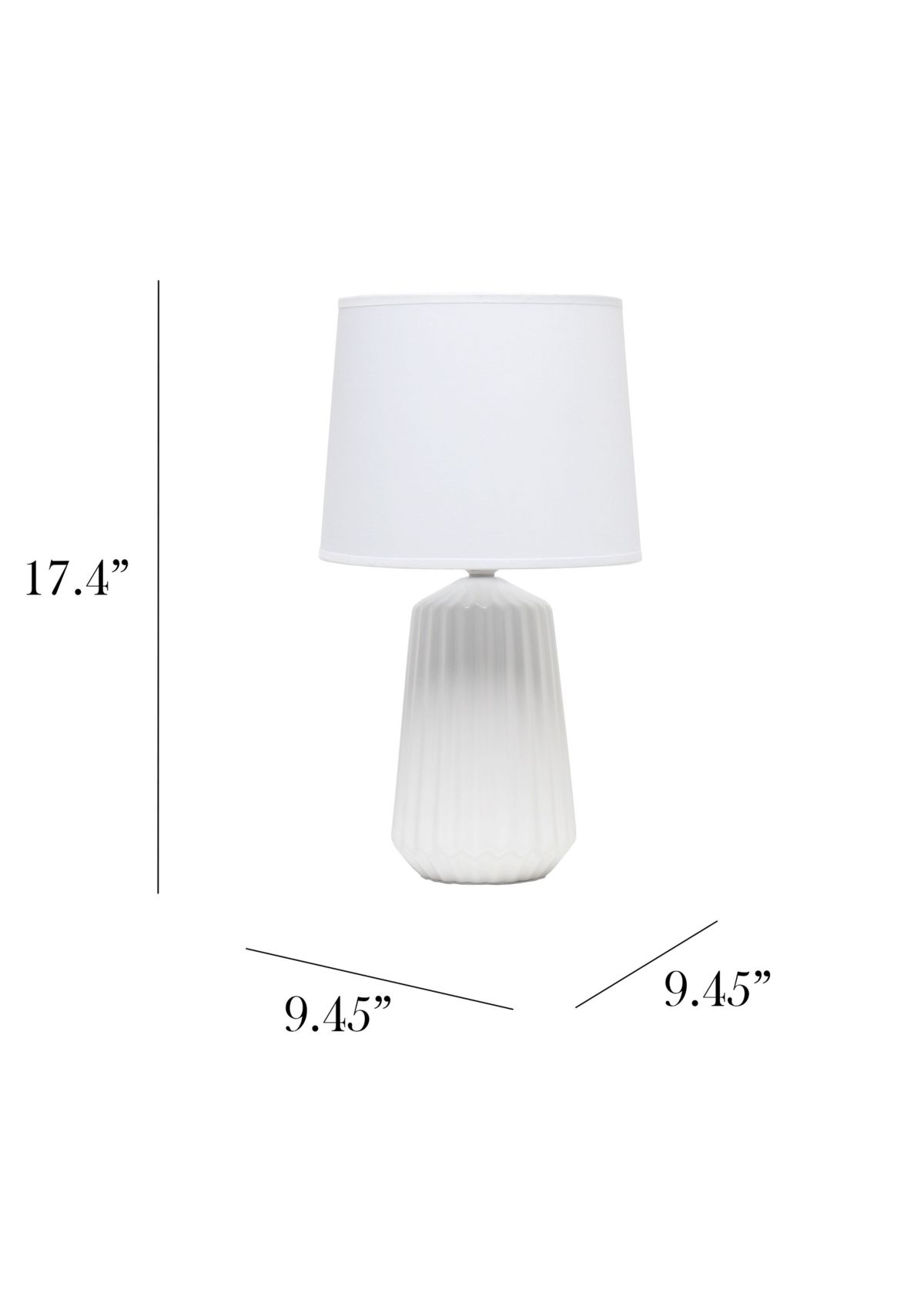 Off White Pleated Base Table Lamp