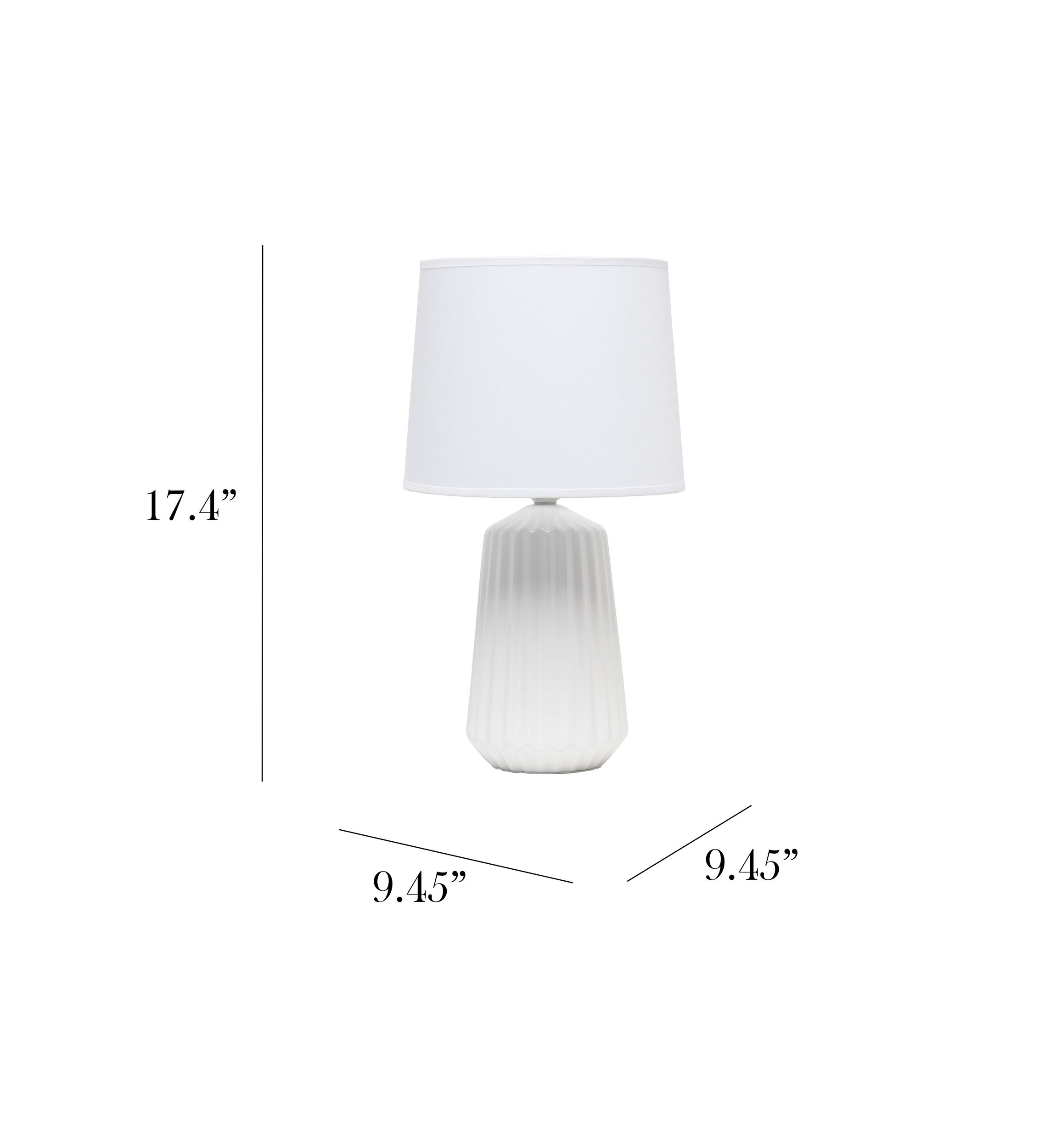 Off White Pleated Base Table Lamp