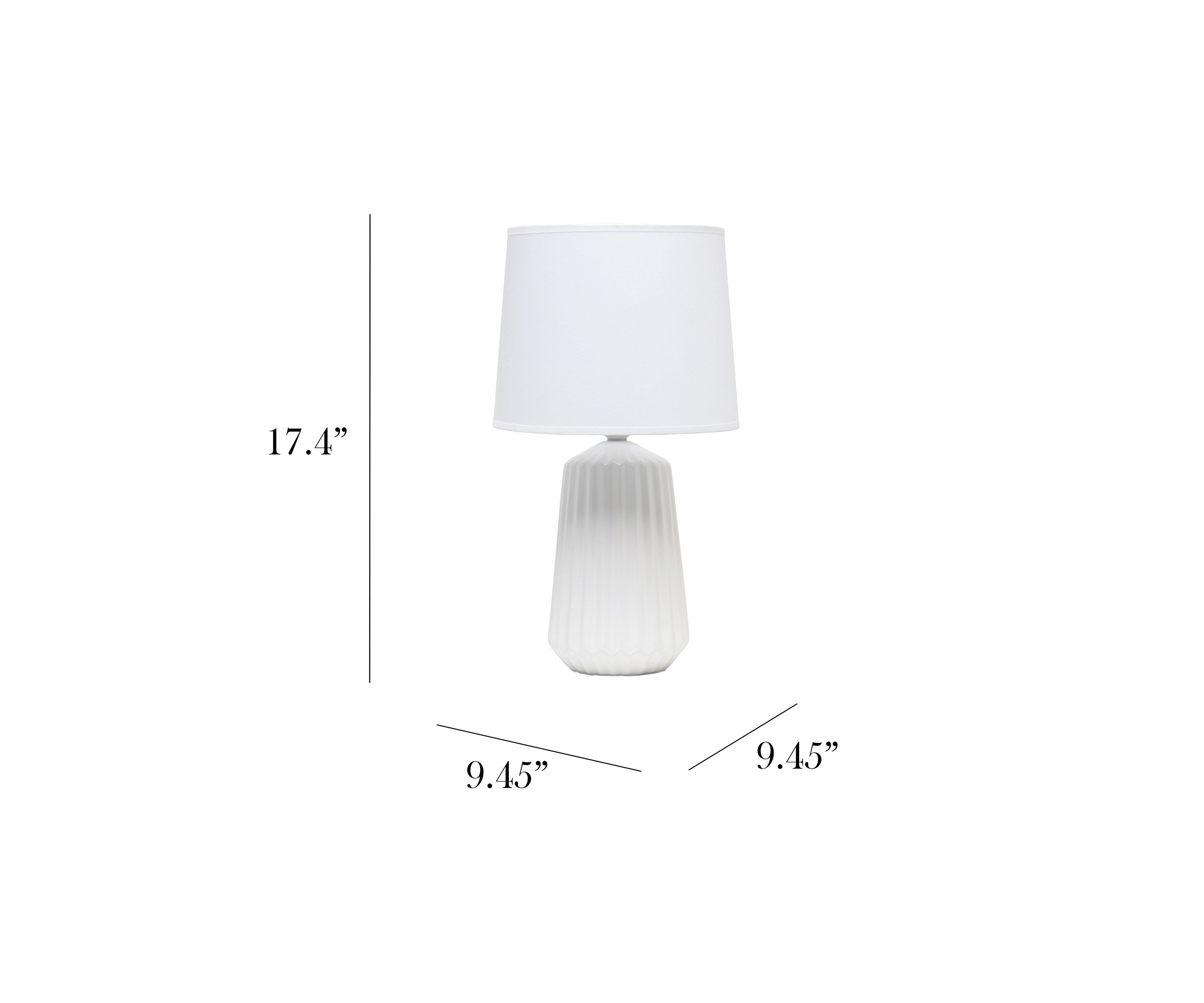 Off White Pleated Base Table Lamp