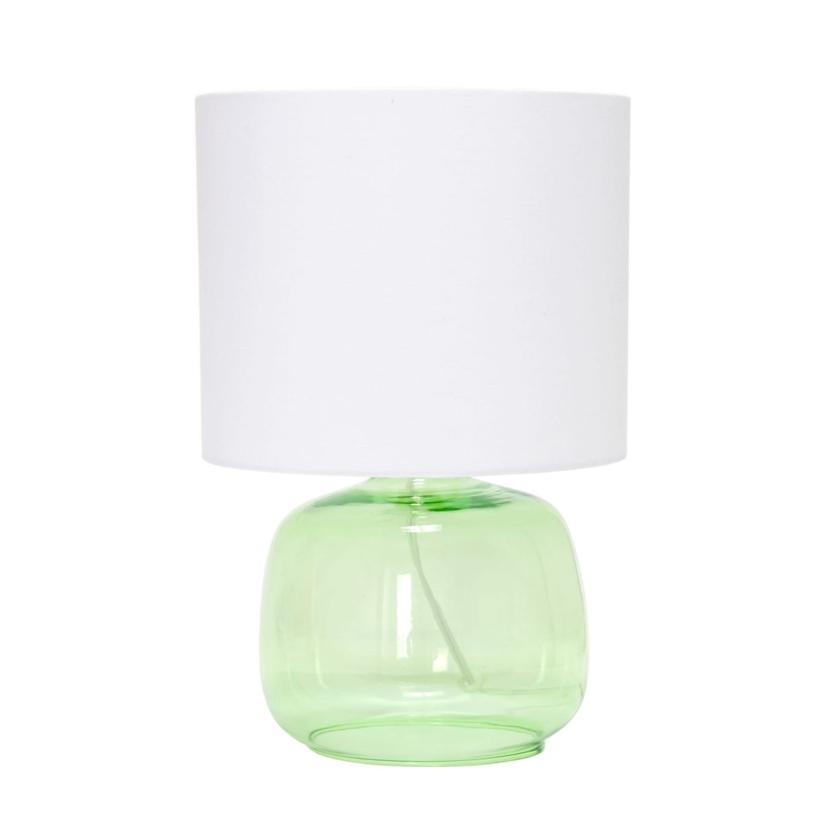 Glass Table Lamp with Fabric Shade