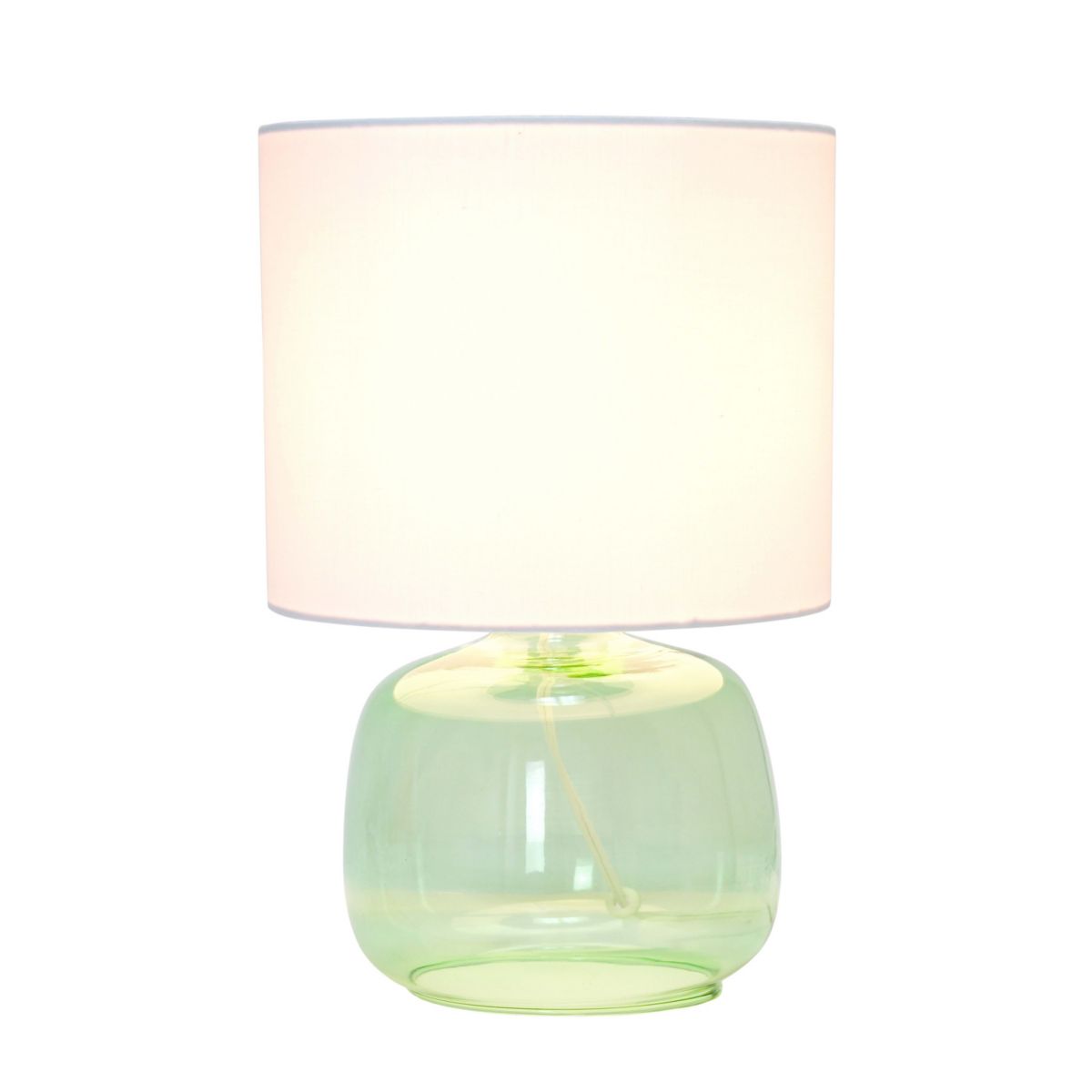 Glass Table Lamp with Fabric Shade