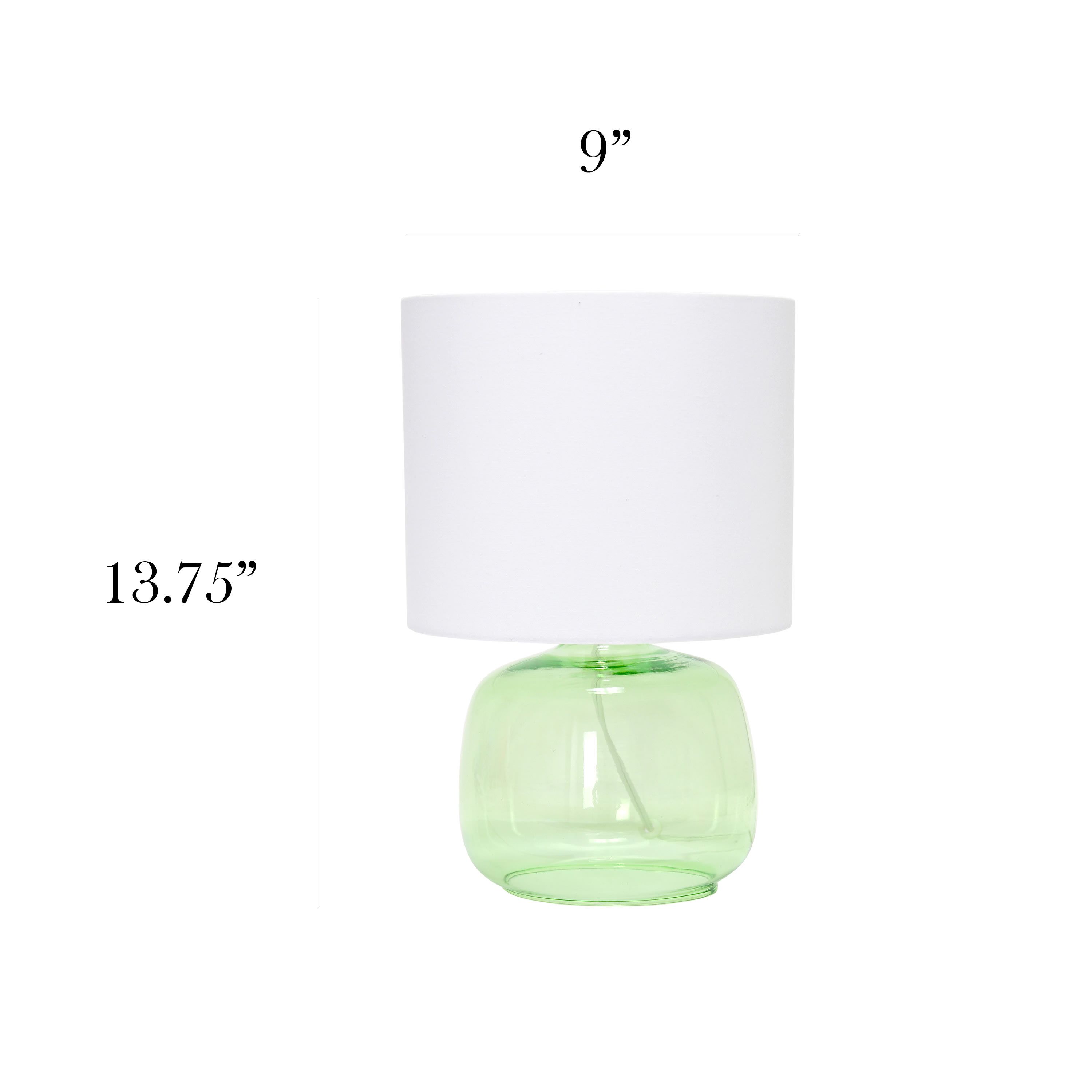 Glass Table Lamp with Fabric Shade