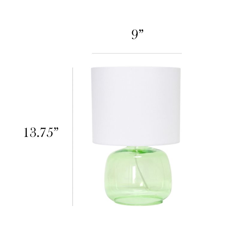 Glass Table Lamp with Fabric Shade
