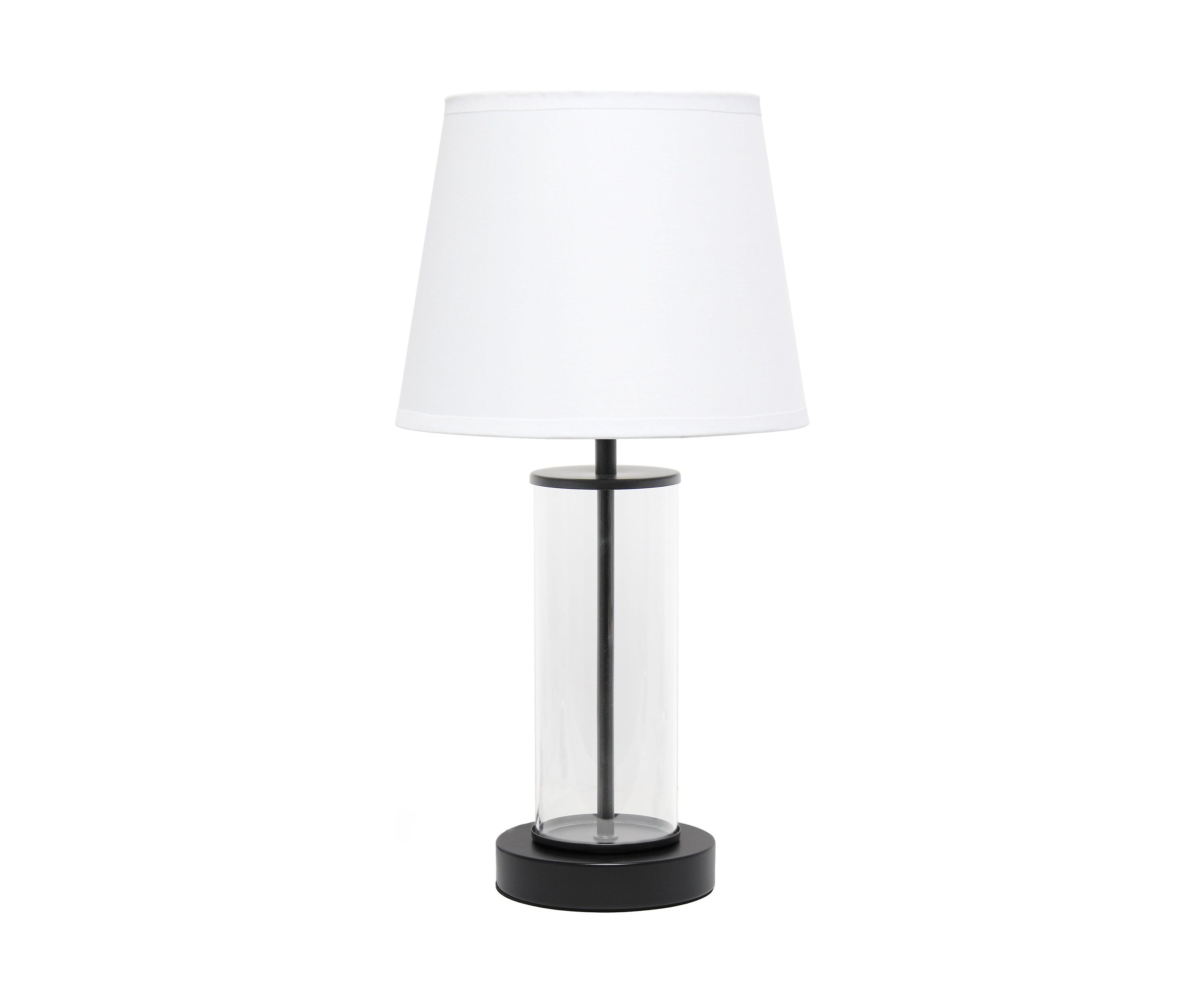 Encased Metal and Clear Glass Table Lamp