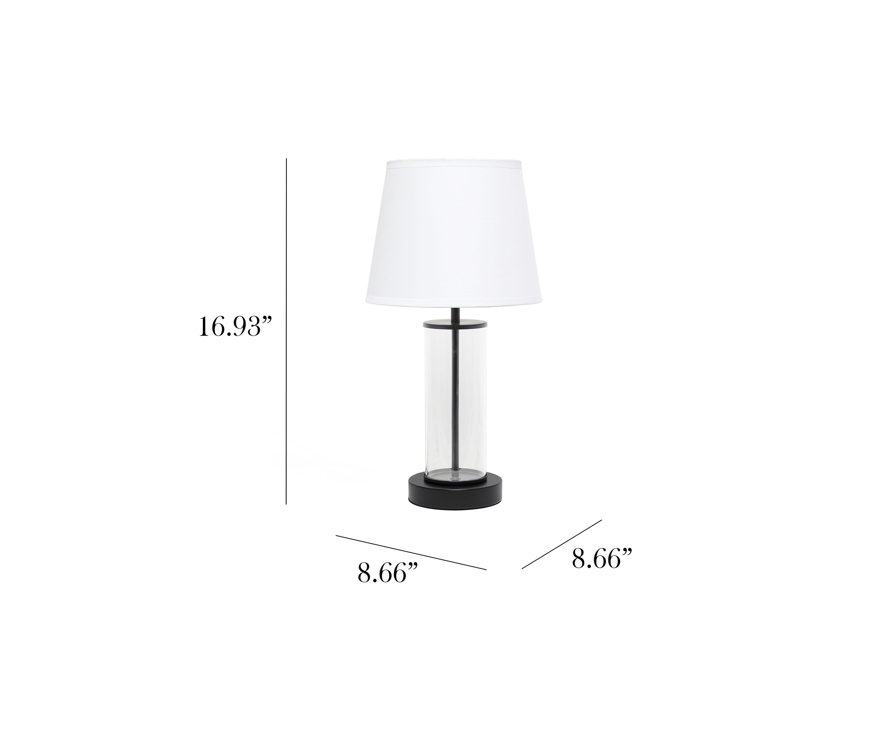 Encased Metal and Clear Glass Table Lamp