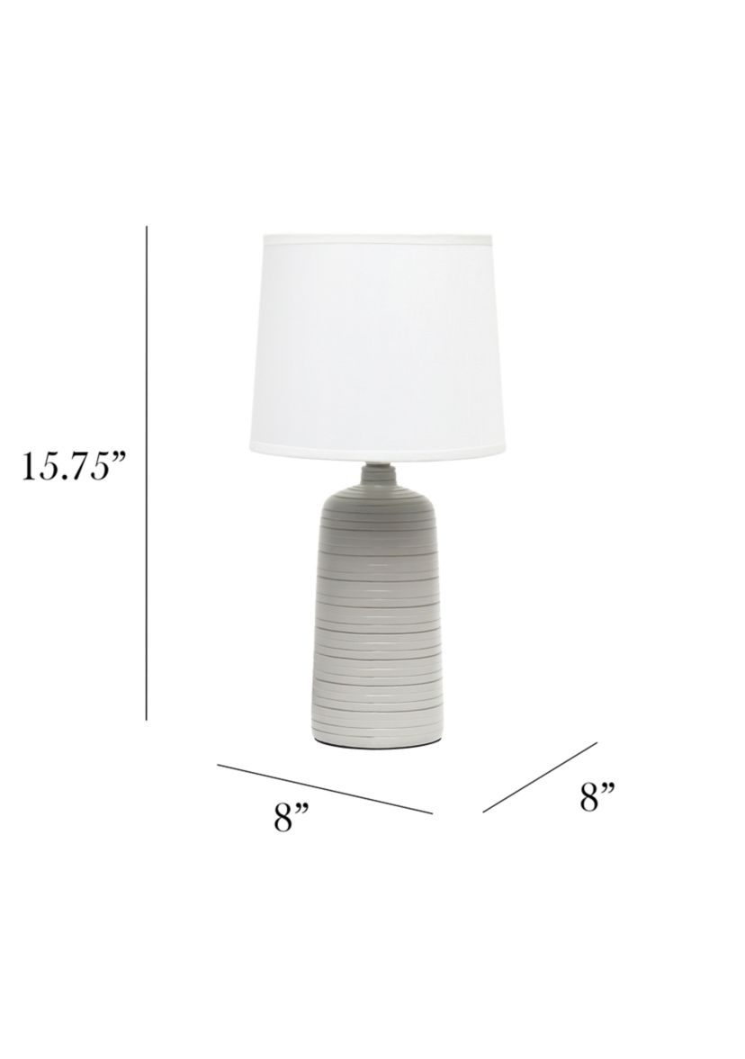 Textured Linear Ceramic Table Lamp