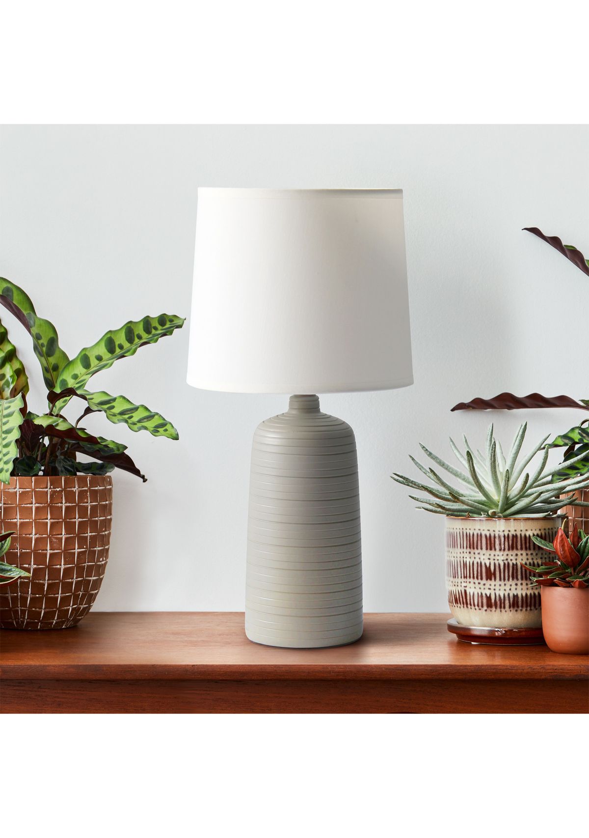 Textured Linear Ceramic Table Lamp