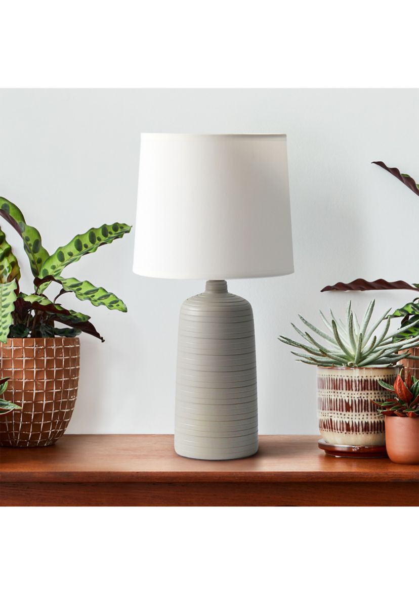 Textured Linear Ceramic Table Lamp