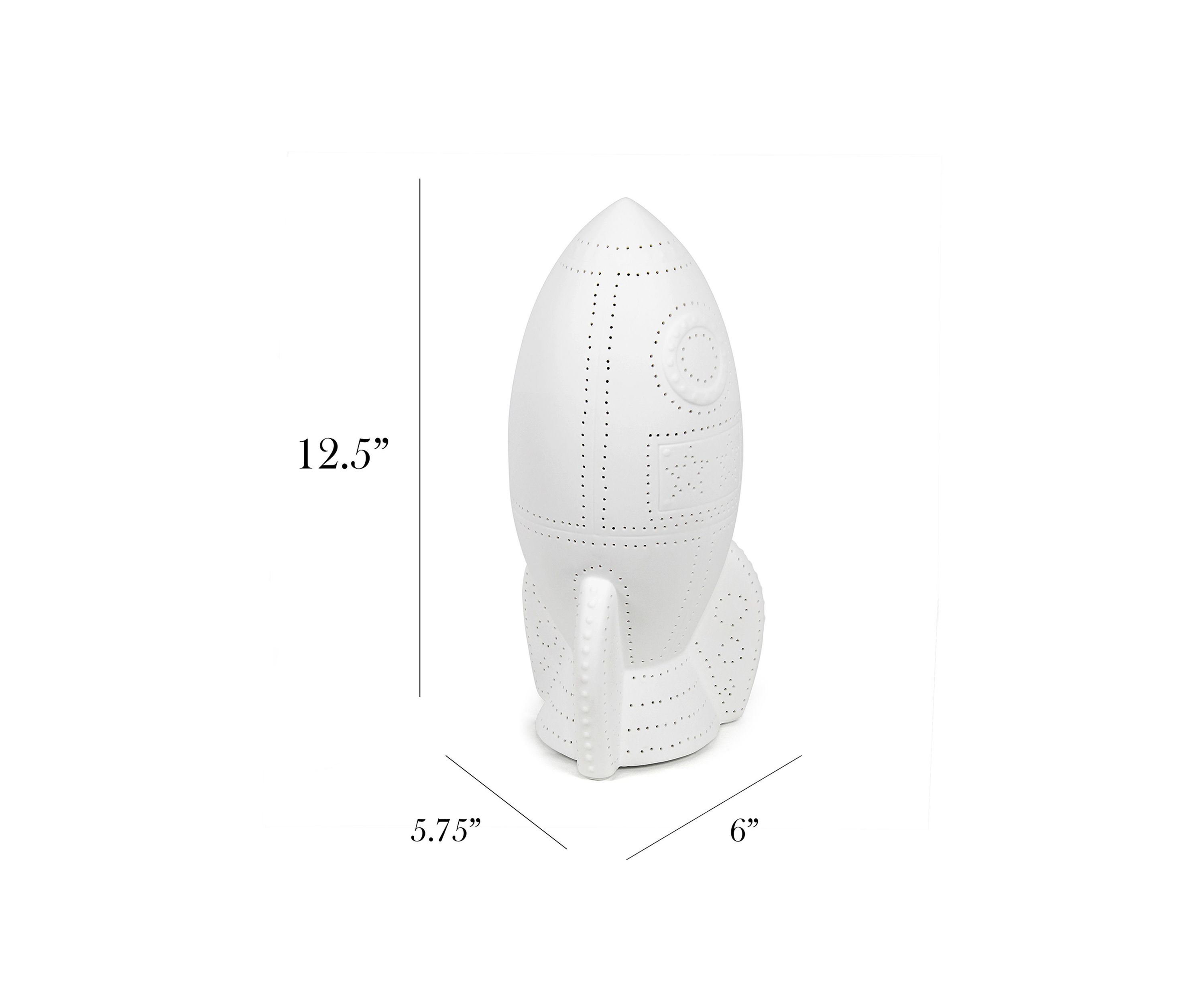 Porcelain Rocketship Table Lamp