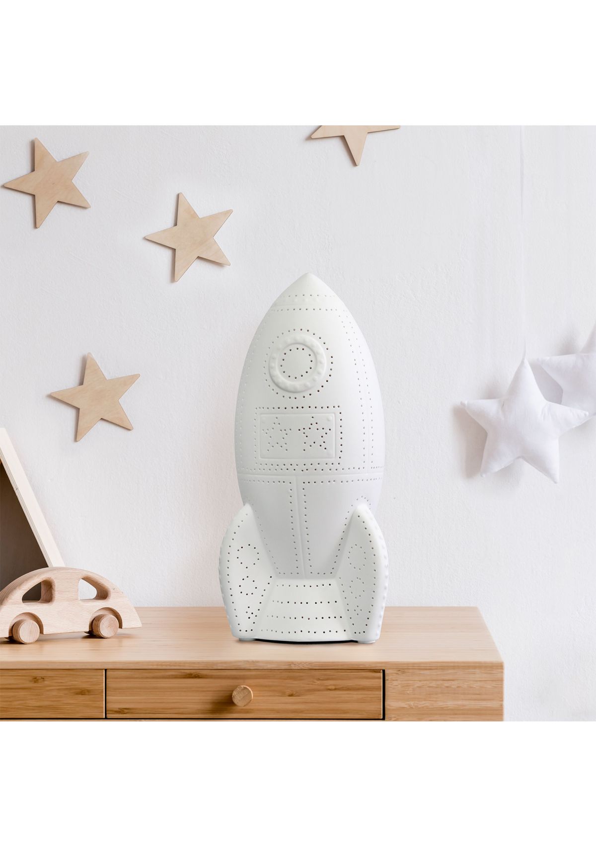Porcelain Rocketship Table Lamp