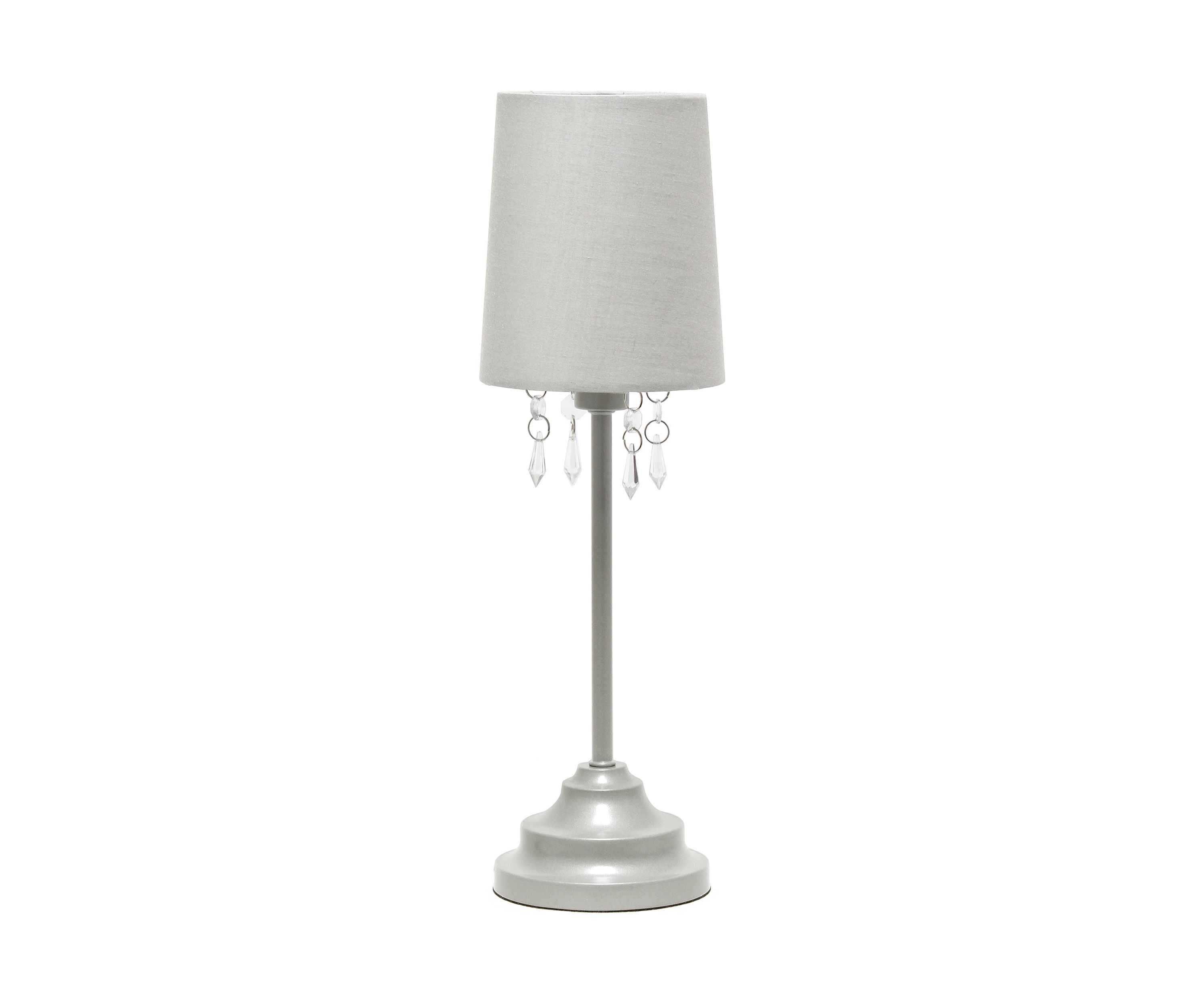 Table Lamp with Fabric Shade and Hanging Acrylic Beads