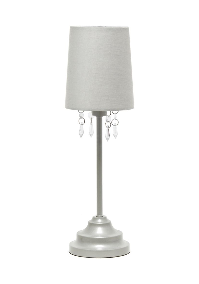 Table Lamp with Fabric Shade and Hanging Acrylic Beads