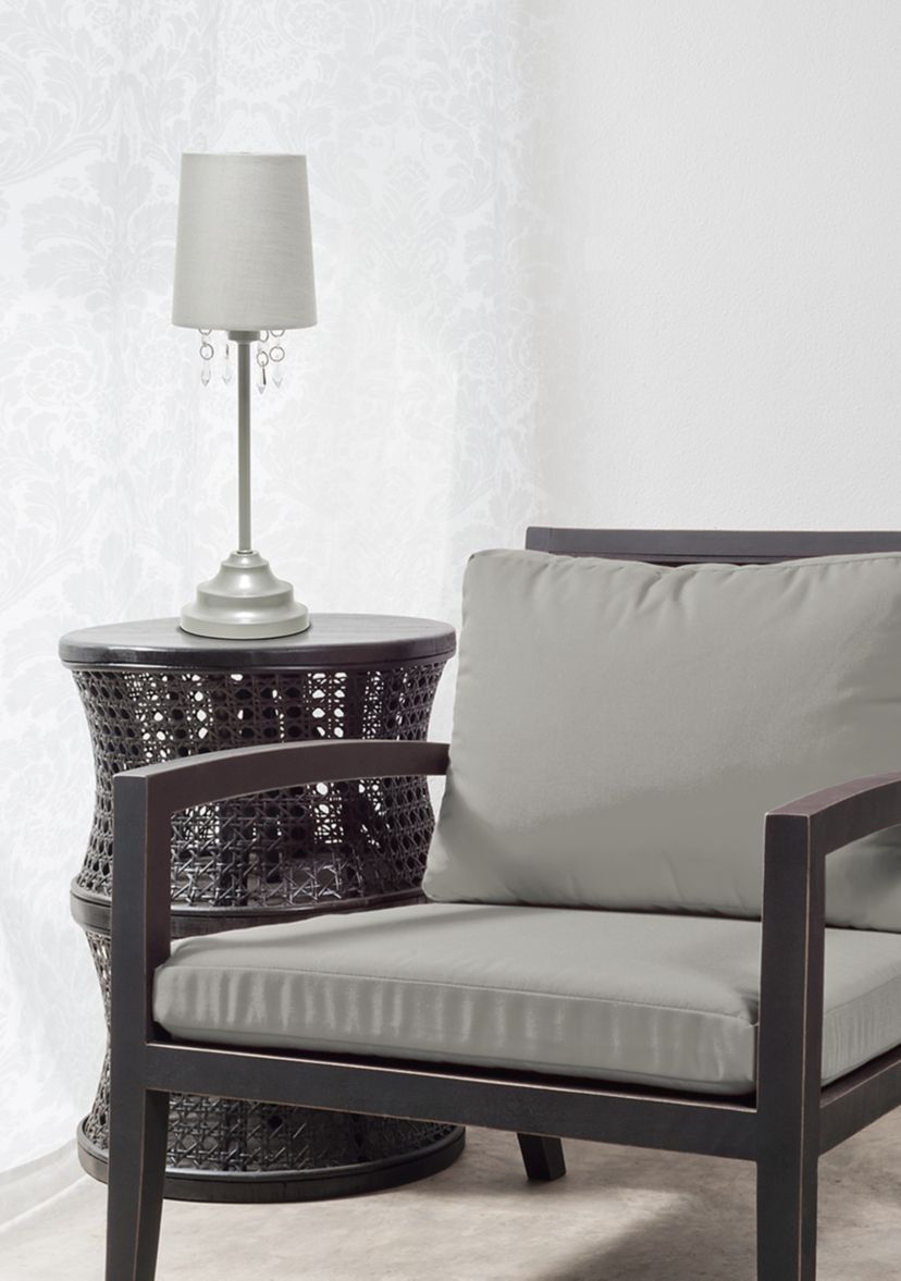Table Lamp with Fabric Shade and Hanging Acrylic Beads