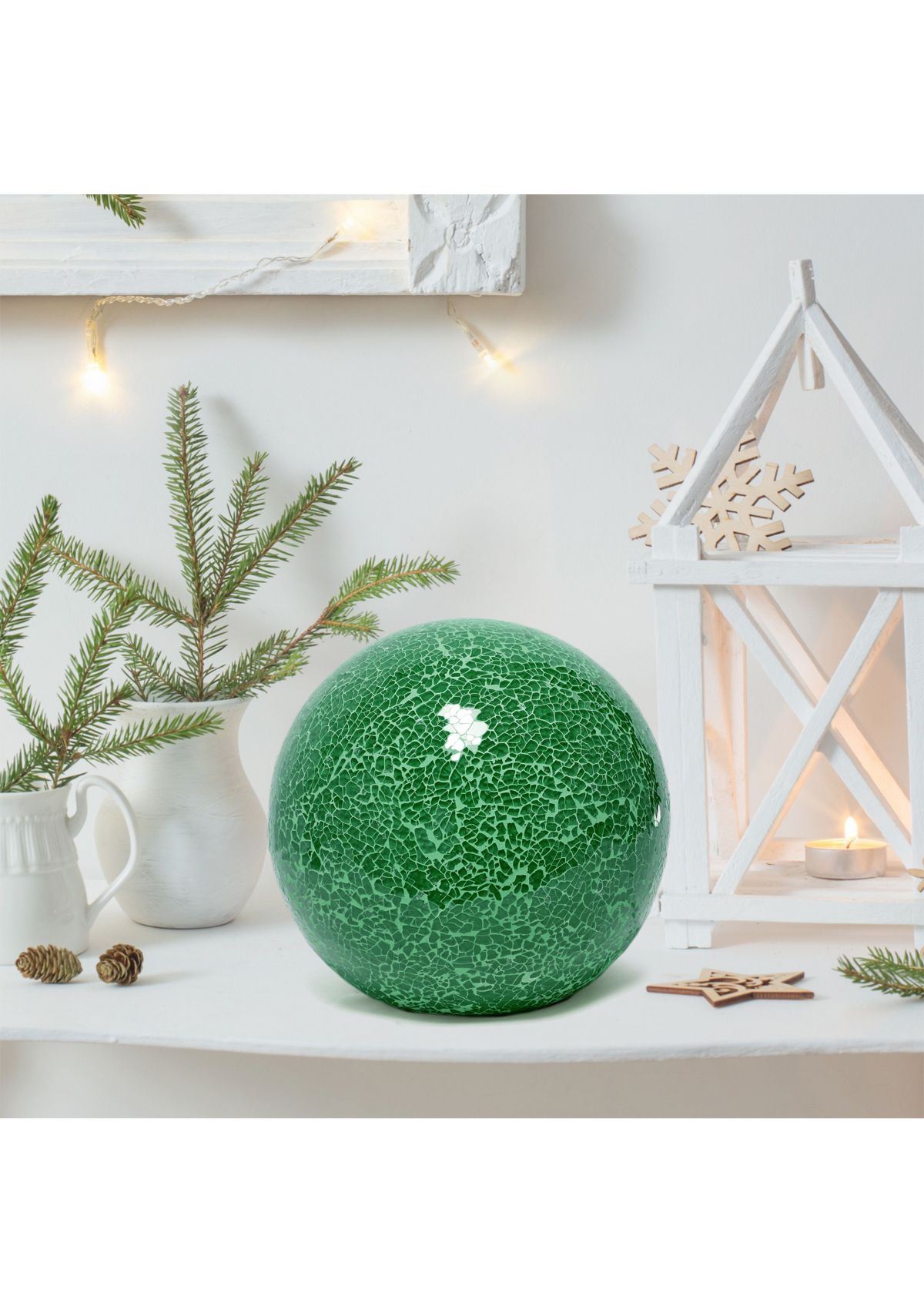 1 Light Mosaic Stone Ball Table Lamp