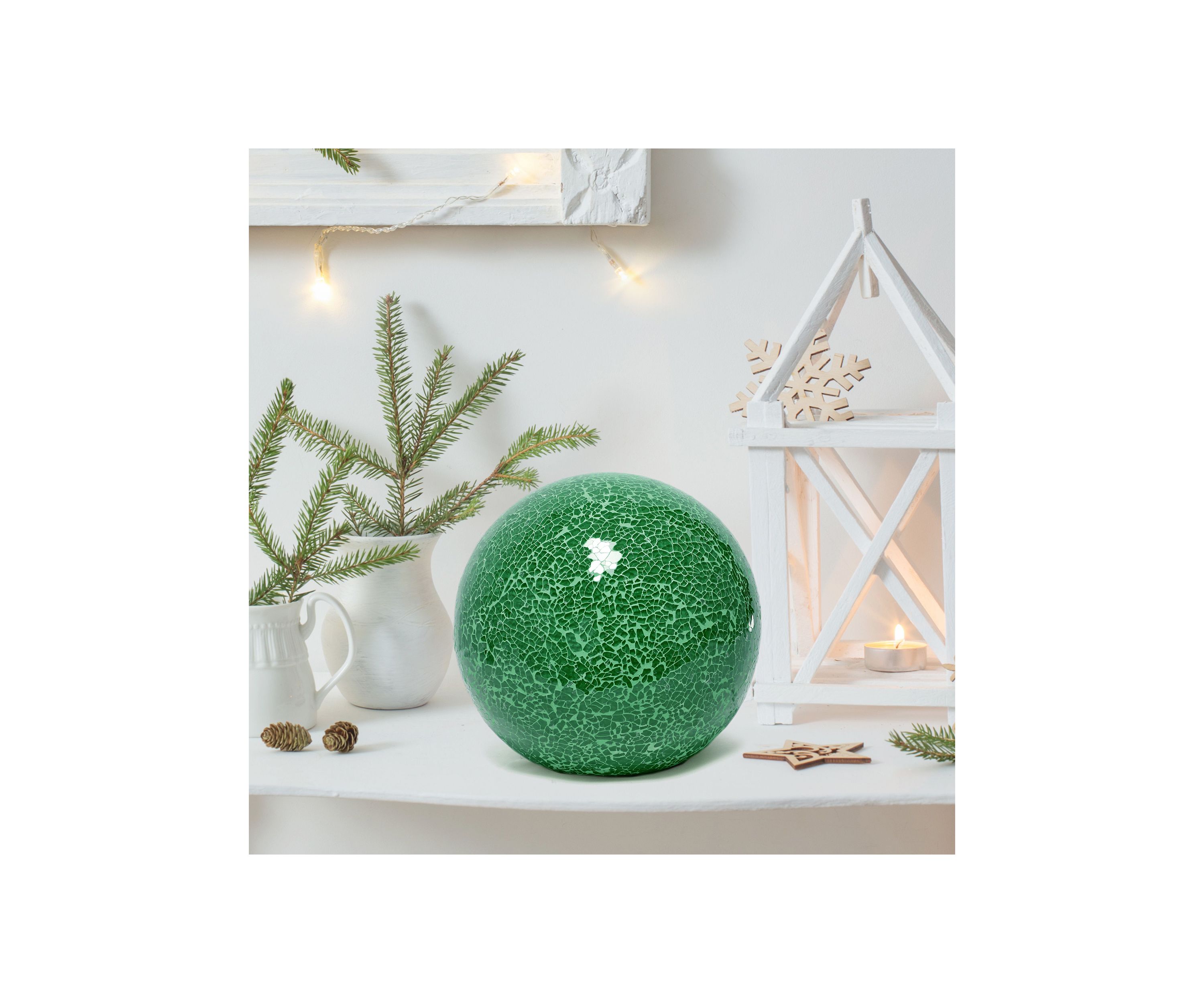 1 Light Mosaic Stone Ball Table Lamp