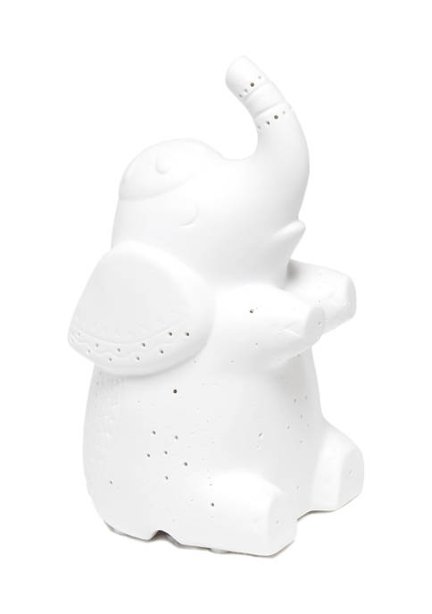 Simple Designs Porcelain Elephant Shaped Table Lamp