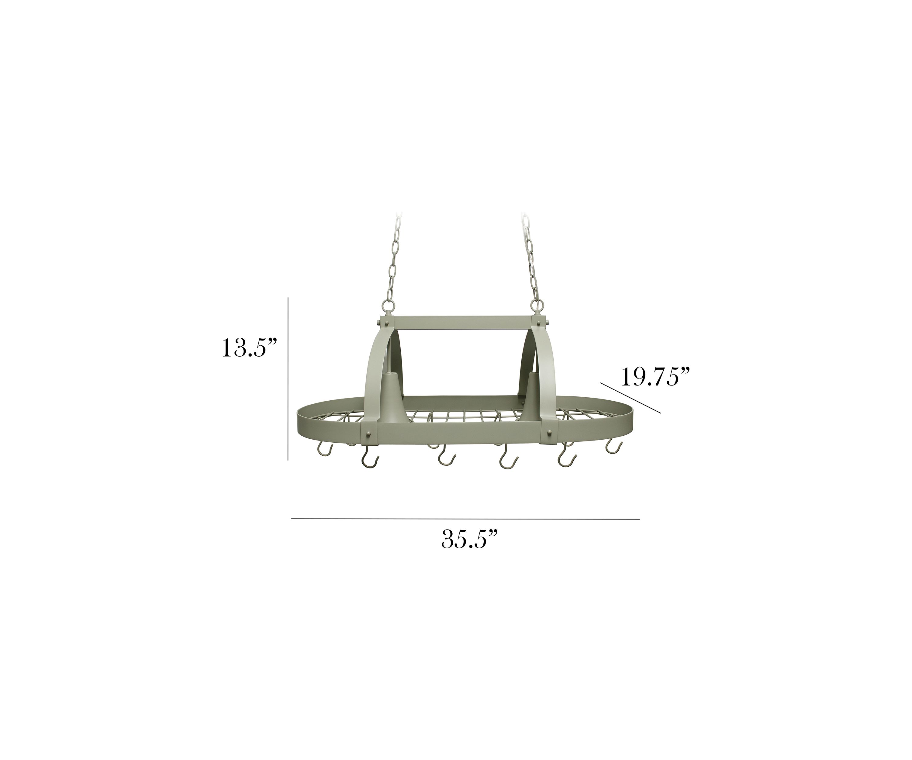 Two Light Kitchen Pot Rack with Downlights