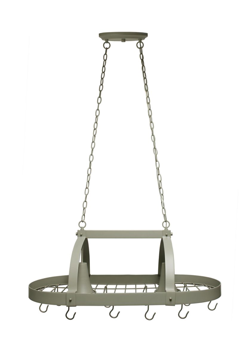 Two Light Kitchen Pot Rack with Downlights