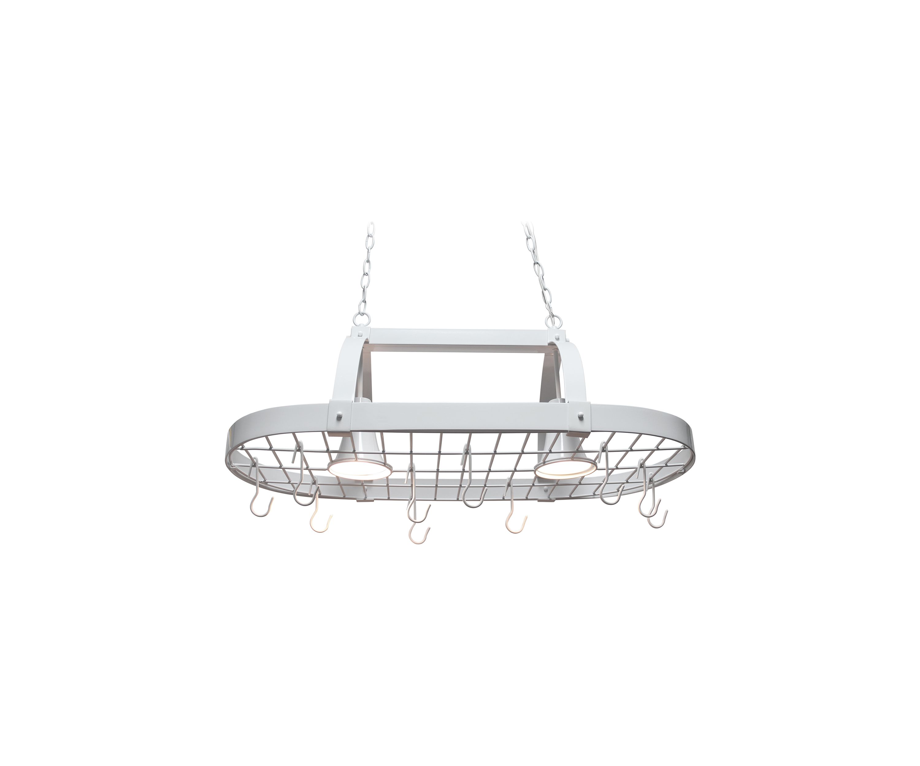  Two Light Kitchen Pot Rack with Downlights 