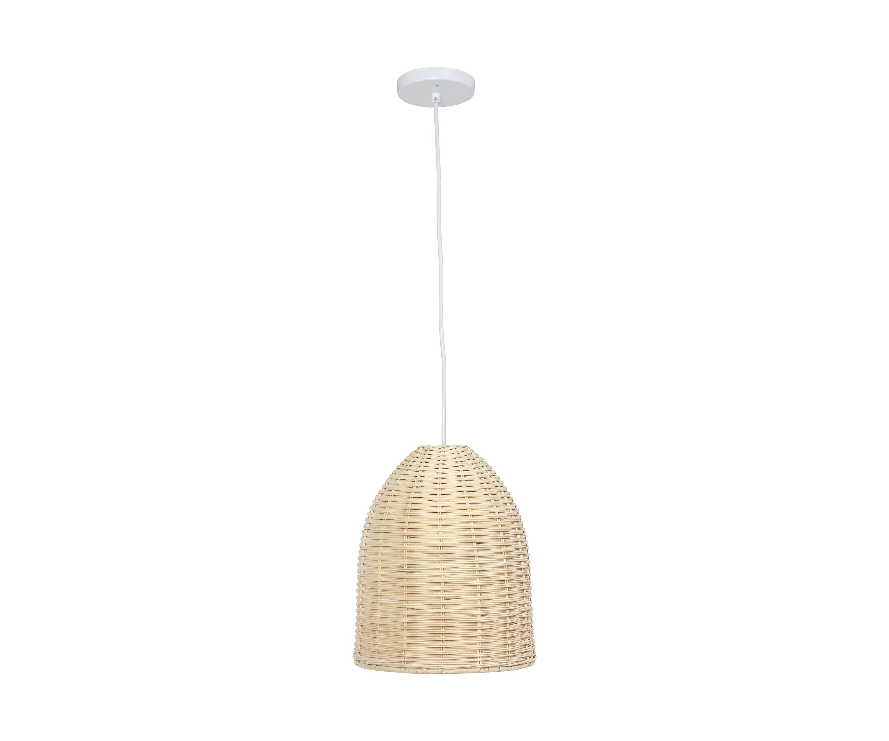 Coastal Dome Rattan Downlight Pendant, Natural