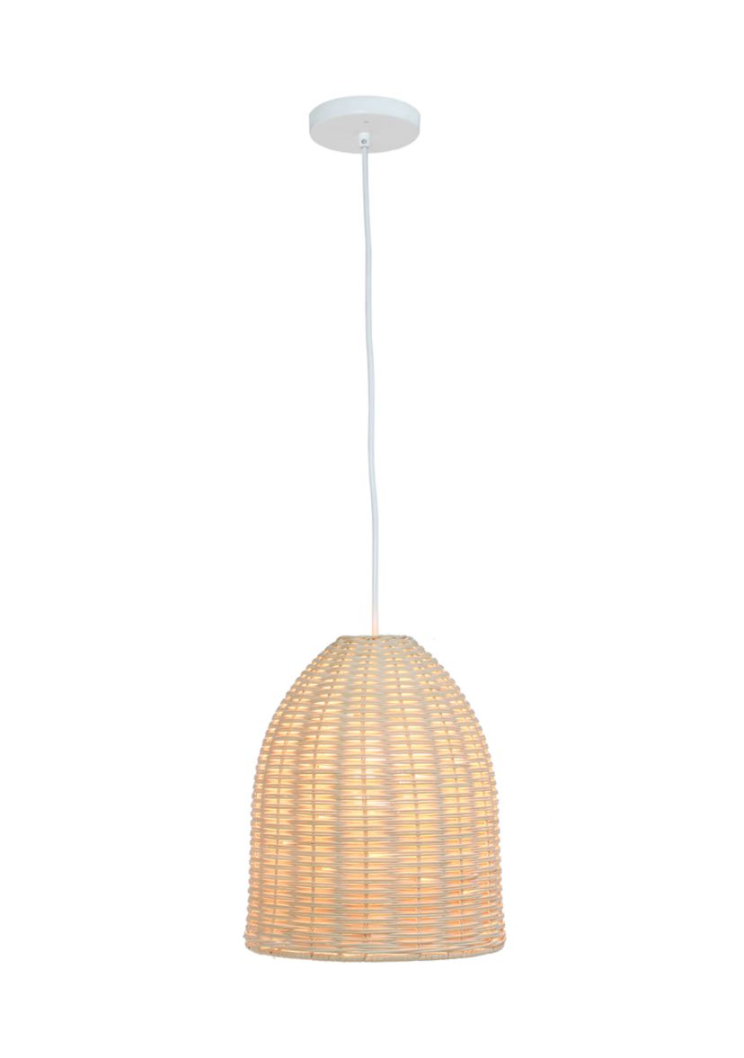 Coastal Dome Rattan Downlight Pendant, Natural