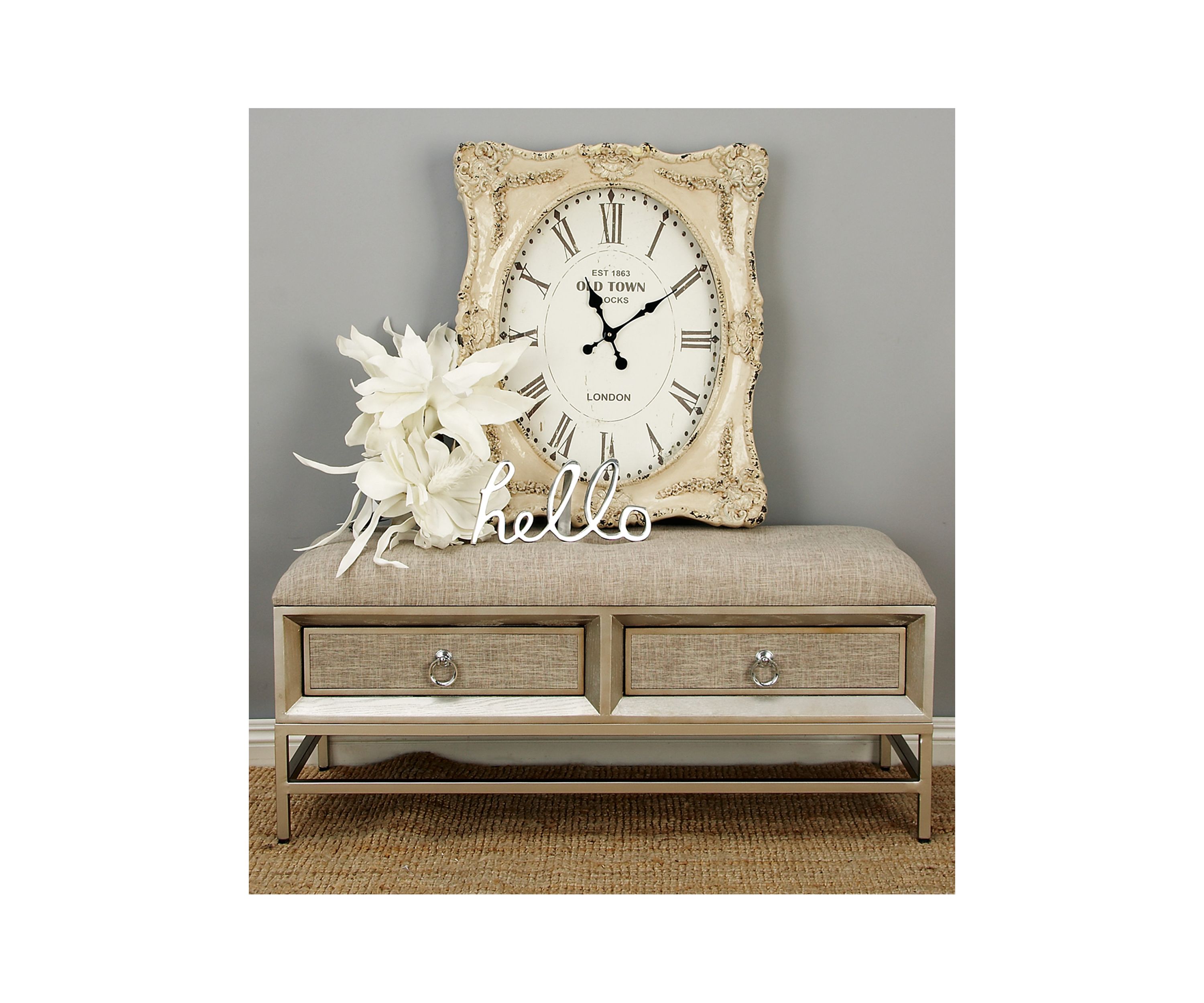 Contemporary Linen Fabric Storage Bench