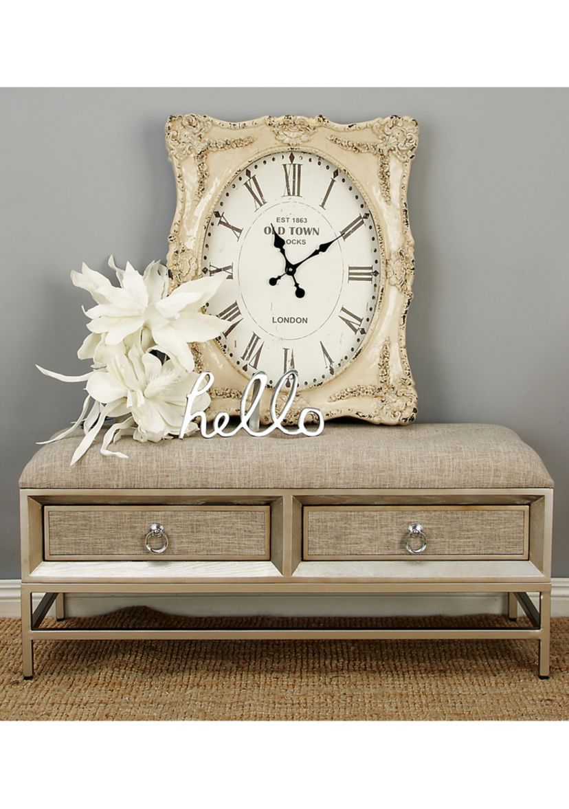Contemporary Linen Fabric Storage Bench