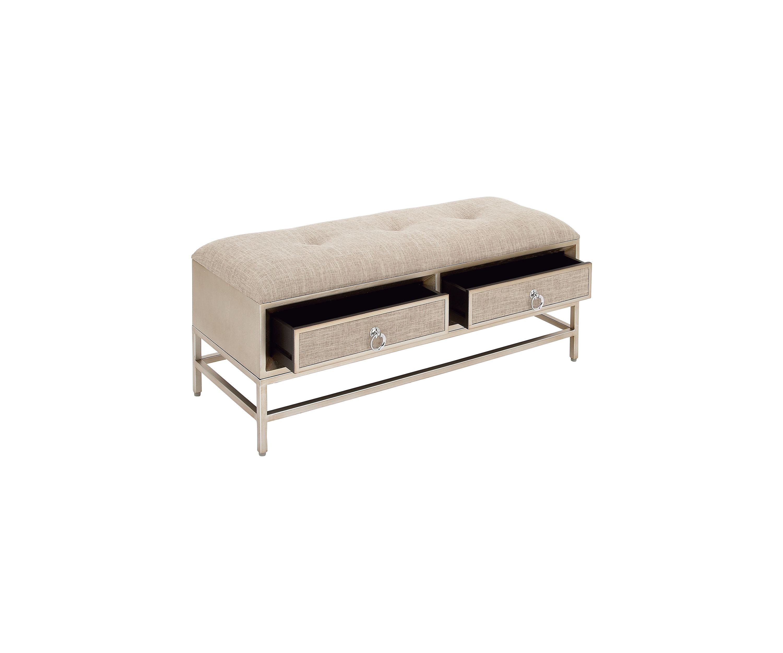 Contemporary Linen Fabric Storage Bench