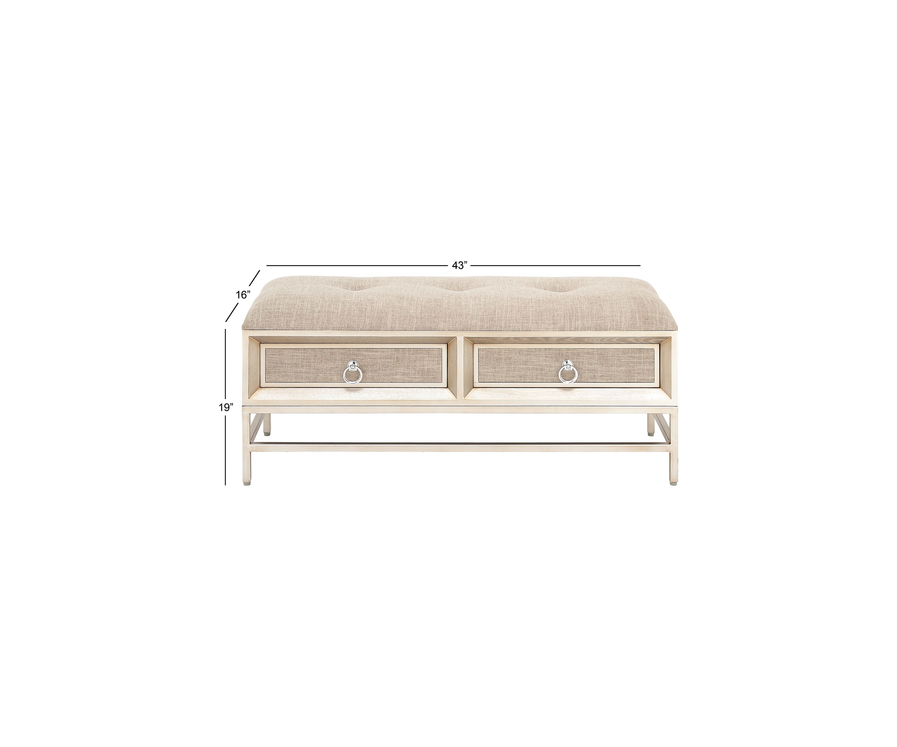 Contemporary Linen Fabric Storage Bench