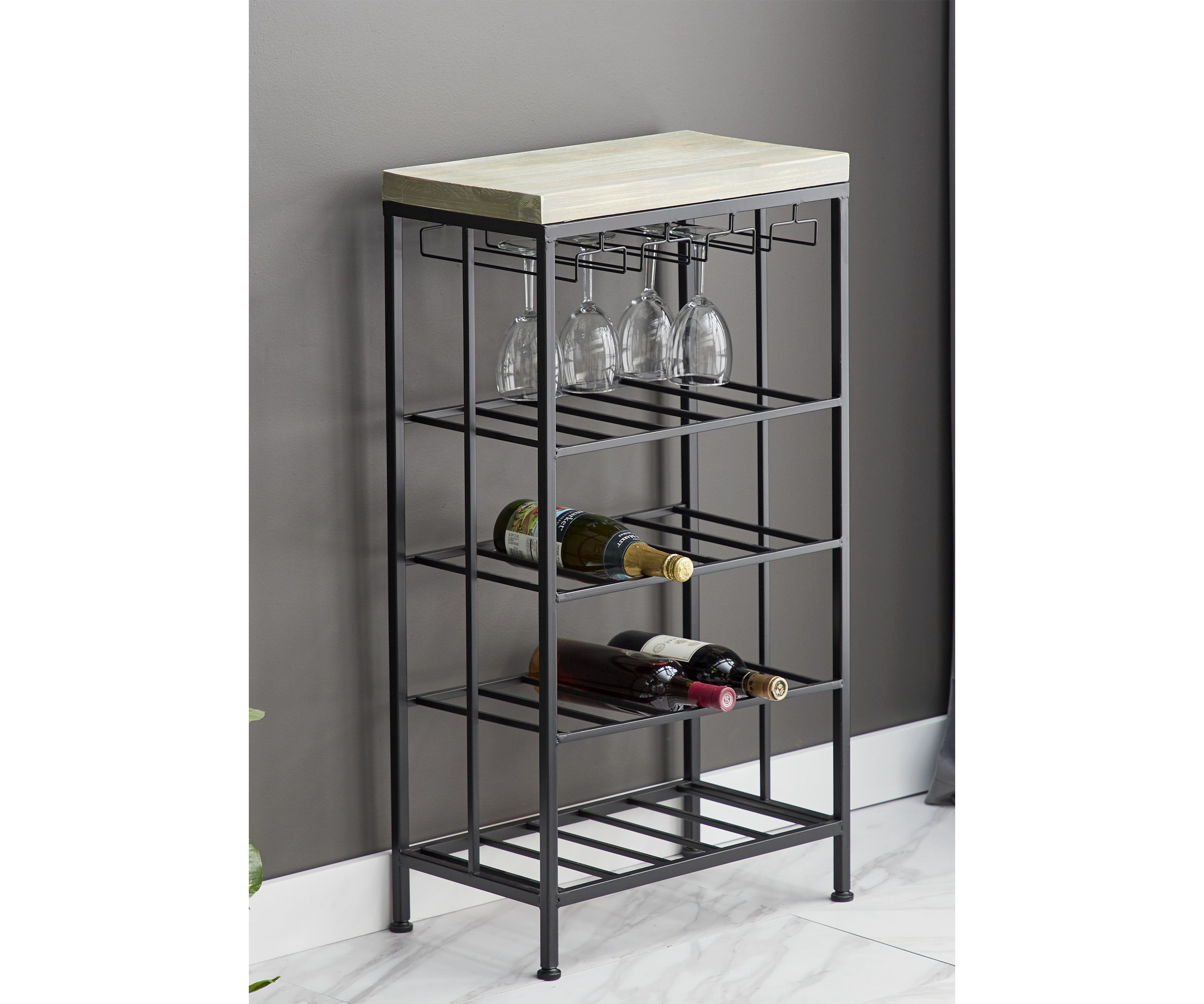Contemporary Iron Standing Wine Rack