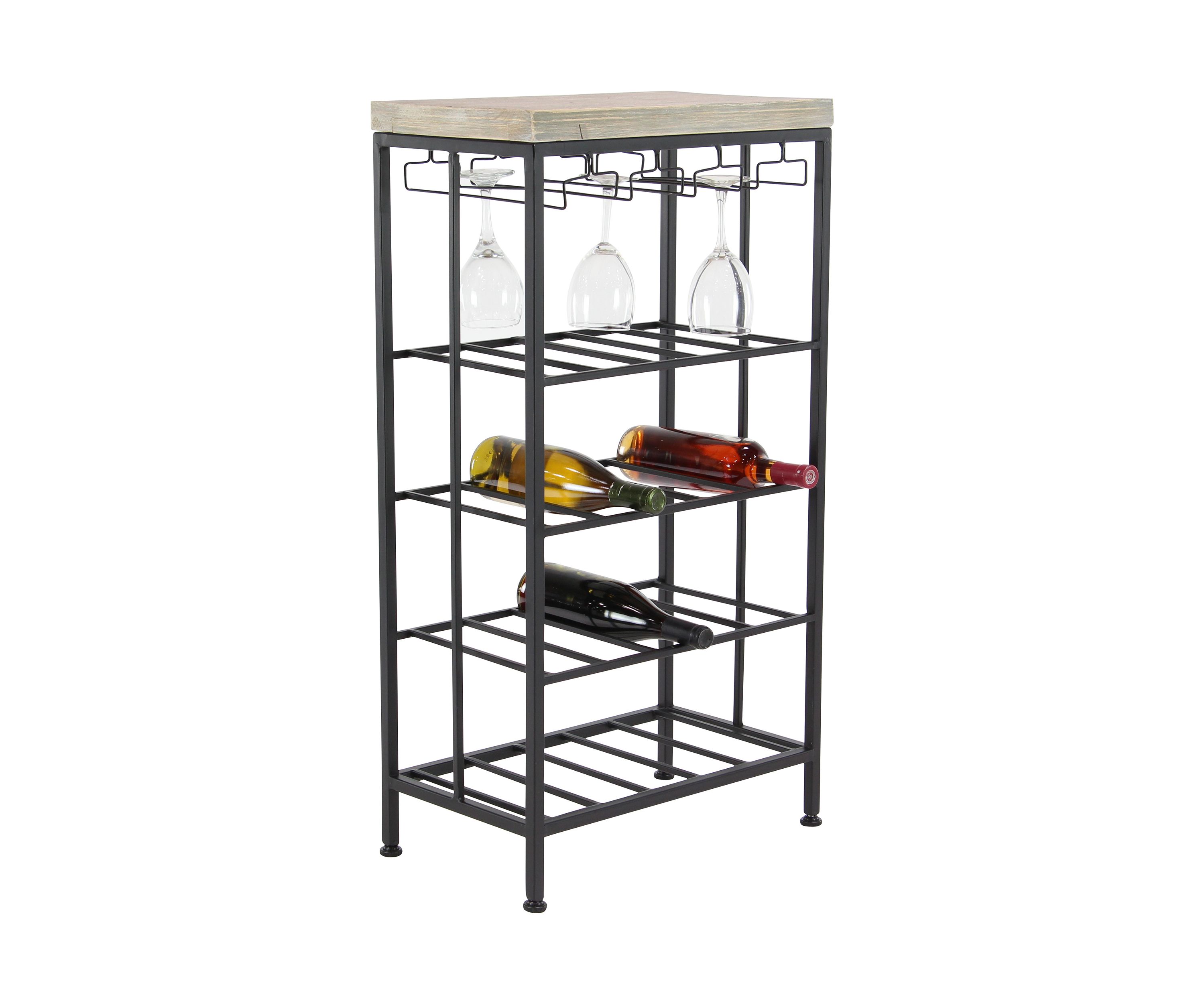 Contemporary Iron Standing Wine Rack