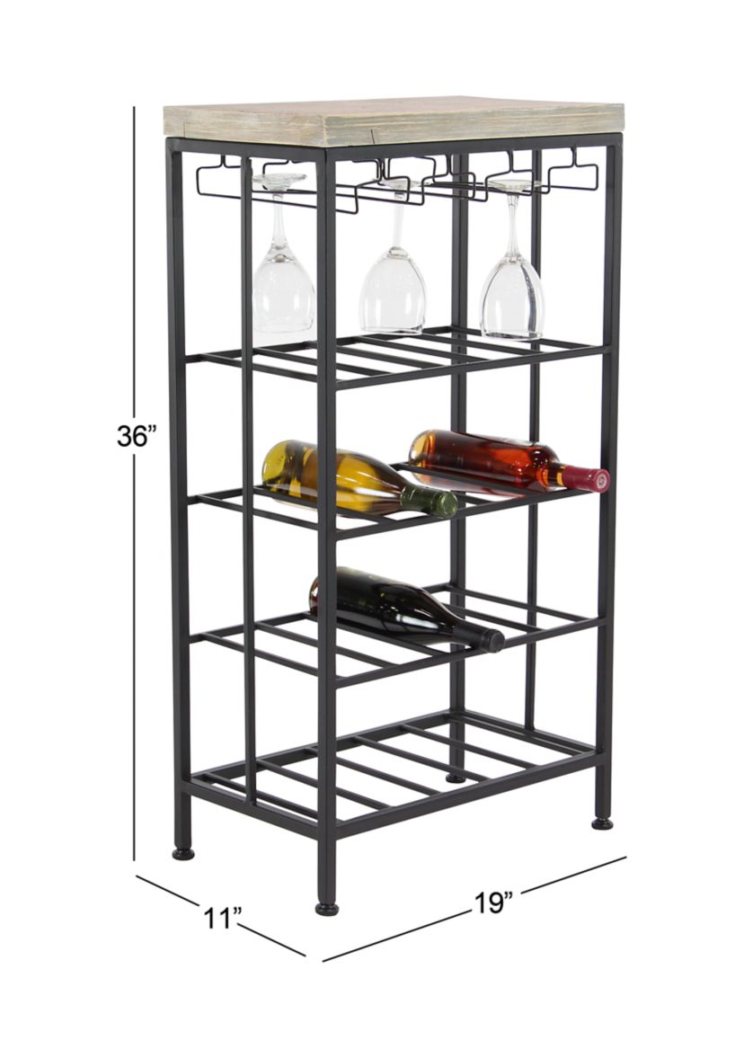 Contemporary Iron Standing Wine Rack