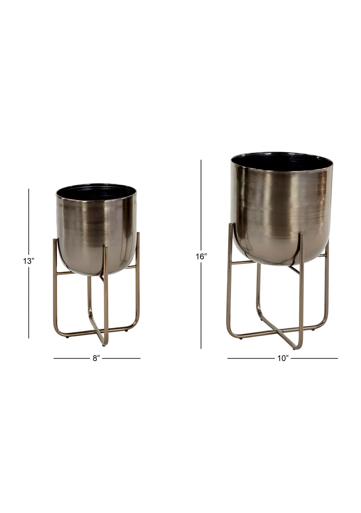 Contemporary Metal Planter - Set of 2