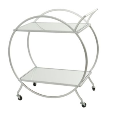 Monroe Lane Contemporary Metal Bar Cart, Silver