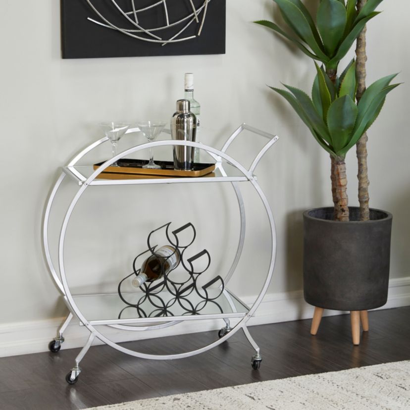 Contemporary Metal Bar Cart