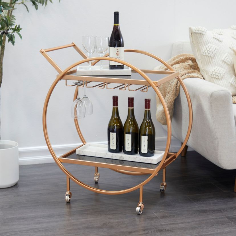 Contemporary Metal Bar Cart
