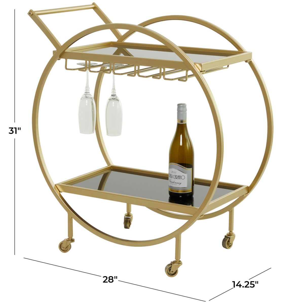 Contemporary Metal Bar Cart