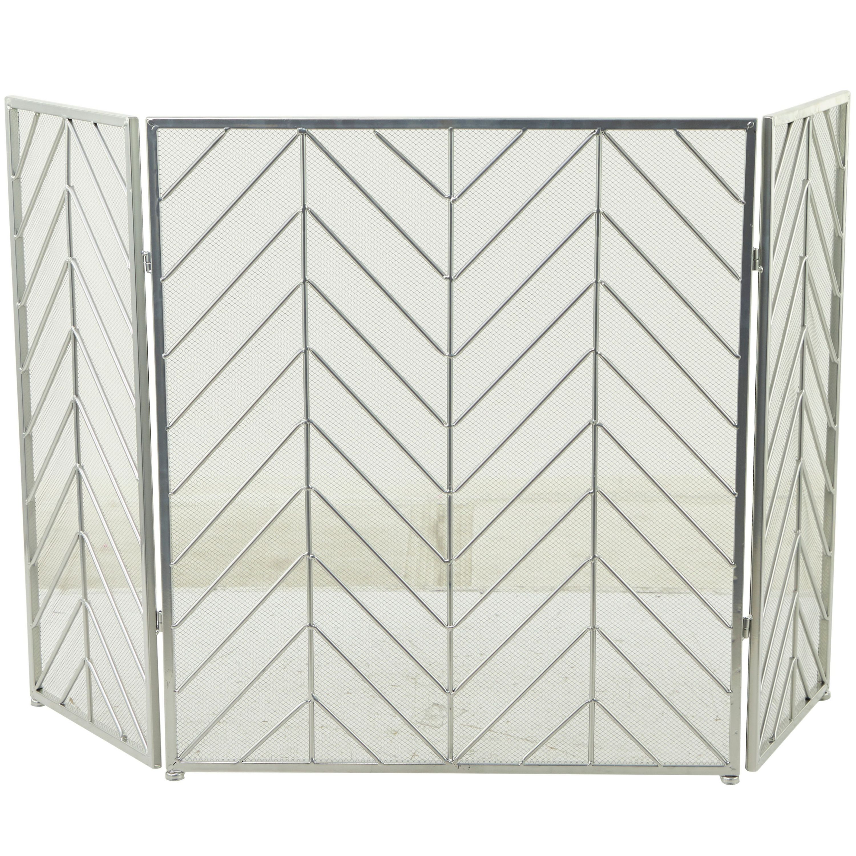 Modern Metal Fireplace Screen