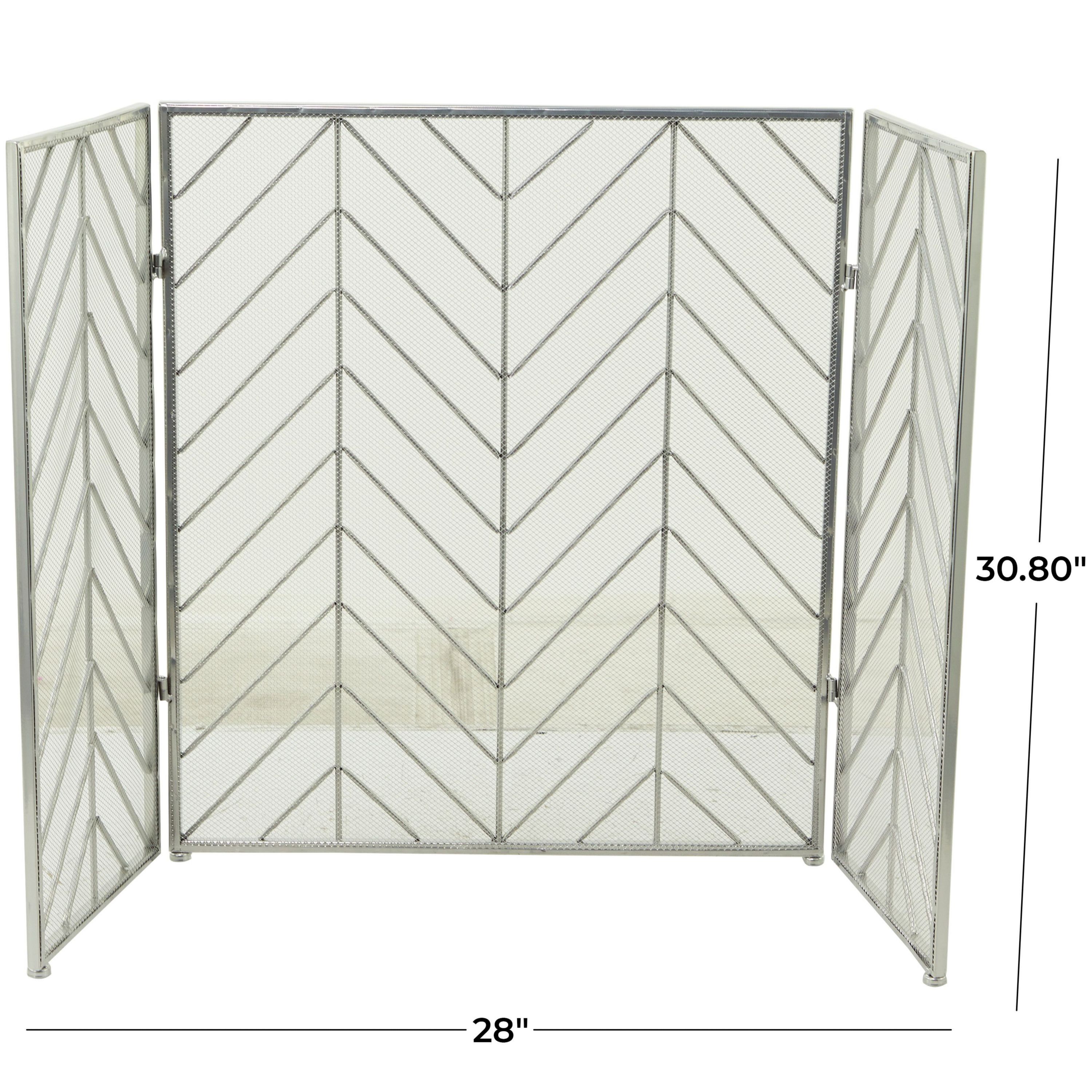 Modern Metal Fireplace Screen