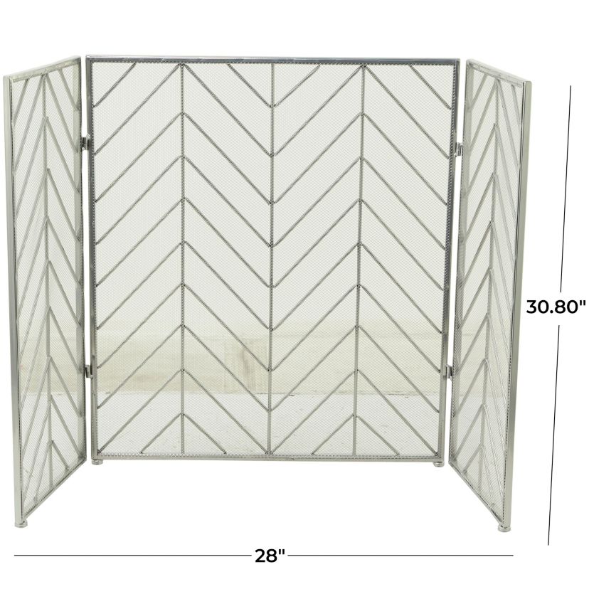Modern Metal Fireplace Screen