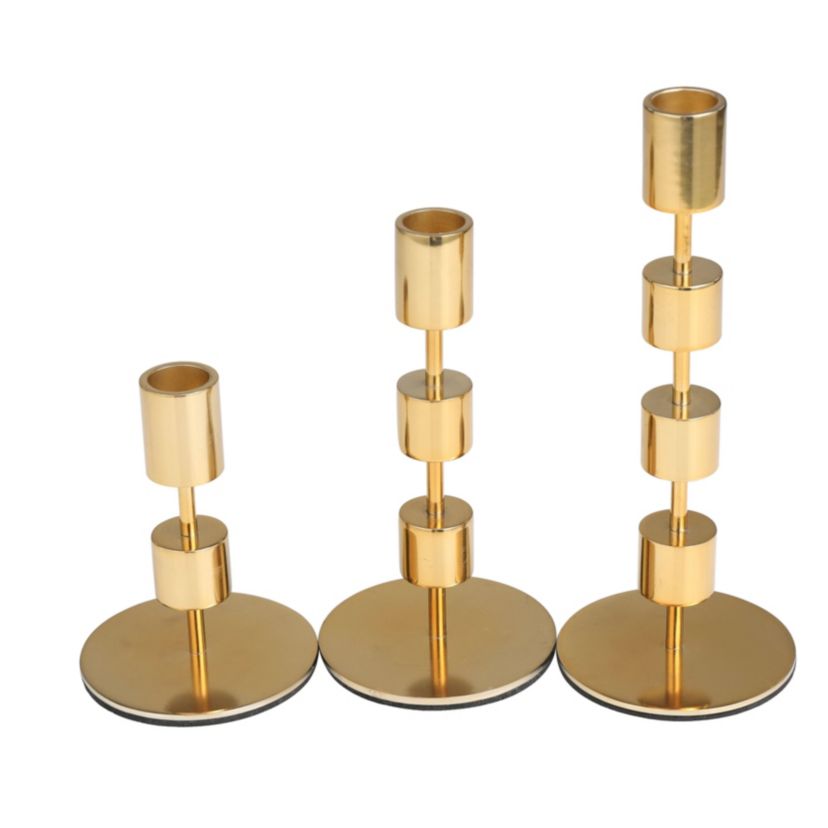 Contemporary Aluminum Candle Holder - Set of 3