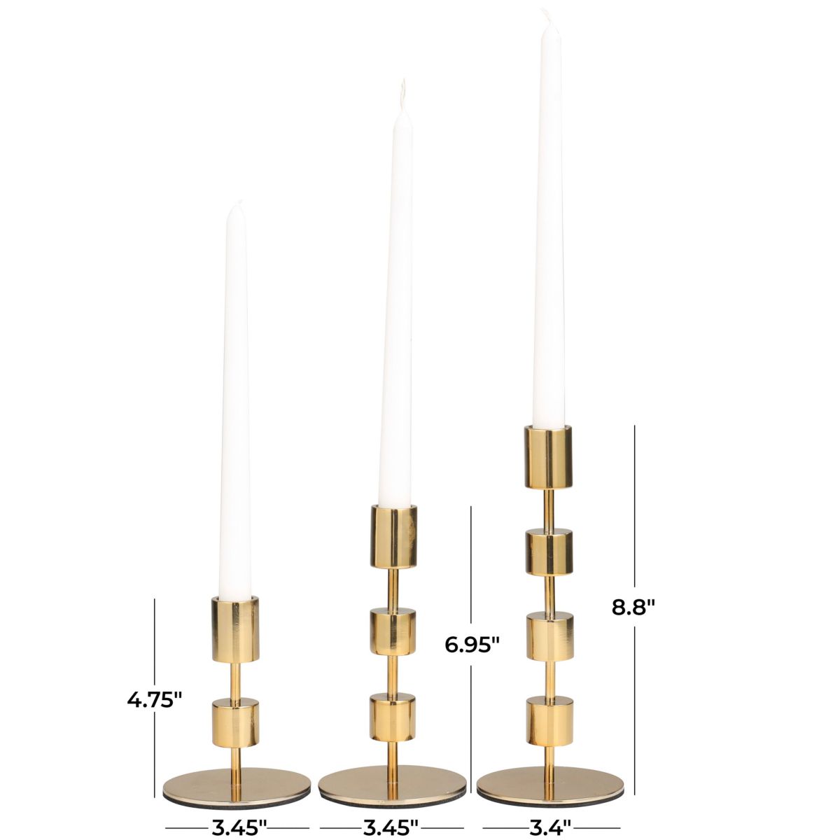 Contemporary Aluminum Candle Holder - Set of 3