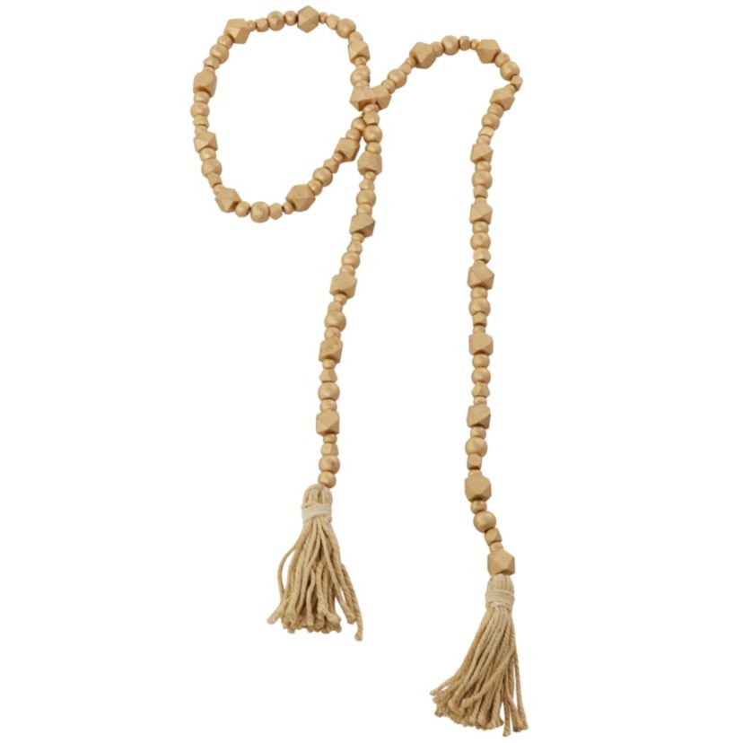 Bohemian Mango Wood Garland with Tassel