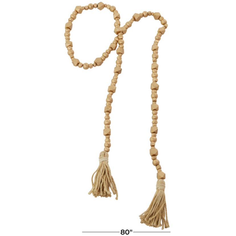 Bohemian Mango Wood Garland with Tassel