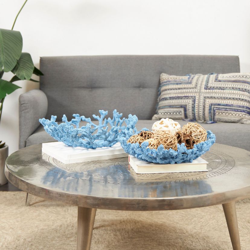 Coastal Resin Decorative Bowl - Set of 2