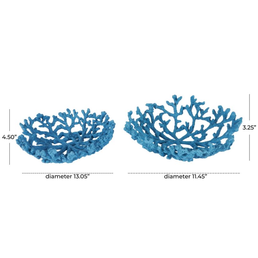 Coastal Resin Decorative Bowl - Set of 2
