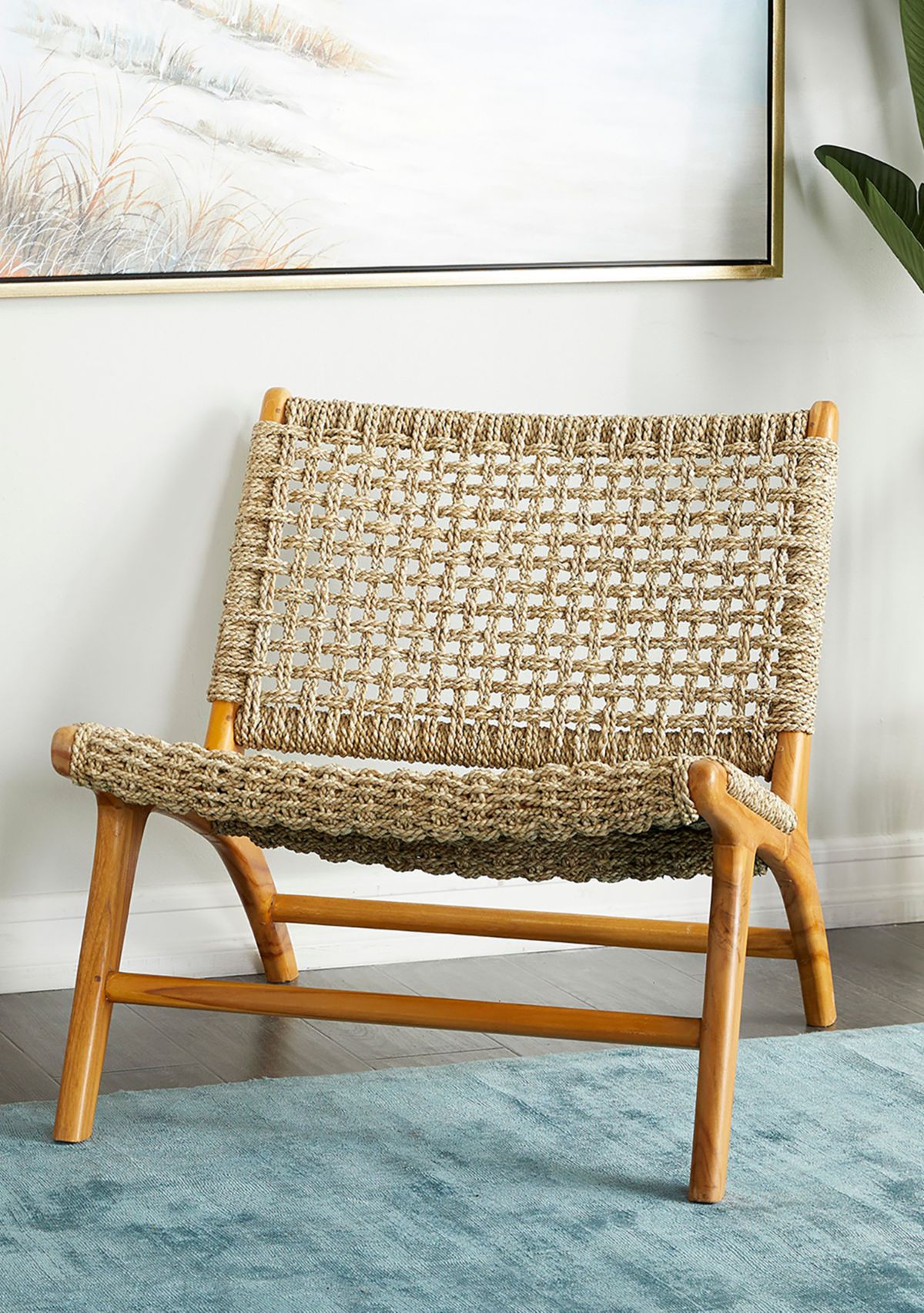 Modern Teak Wood Accent Chair